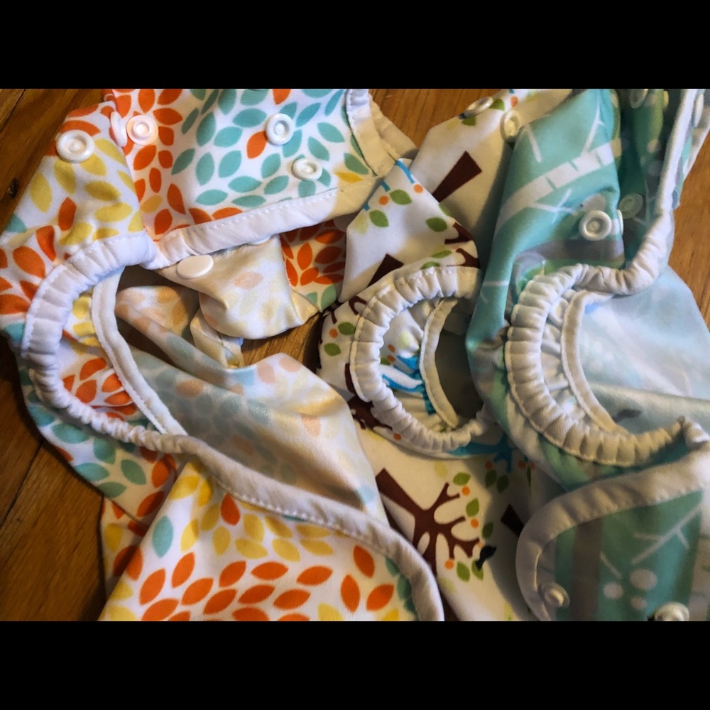 Set of three cloth diaper covers